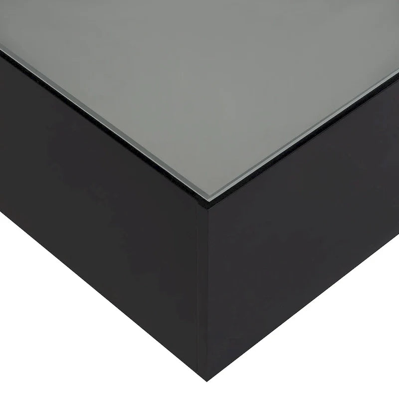 Table basse LED avec plateau en verre trempé dépoli