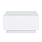 Table basse LED avec plateau en verre trempé dépoli