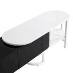 Meuble TV extensible avec 3 tiroirs et pieds réglables en métal (Convient aux téléviseurs jusqu'à 75 pouces)