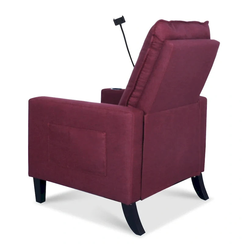 Canapé inclinable réglable avec porte-gobelet et pochette de rangement