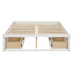 Lit plateforme double avec 6 tiroirs de rangement