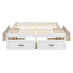 Lit plateforme double avec 6 tiroirs de rangement