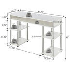 Bureau d'étudiant sans outils avec étagères