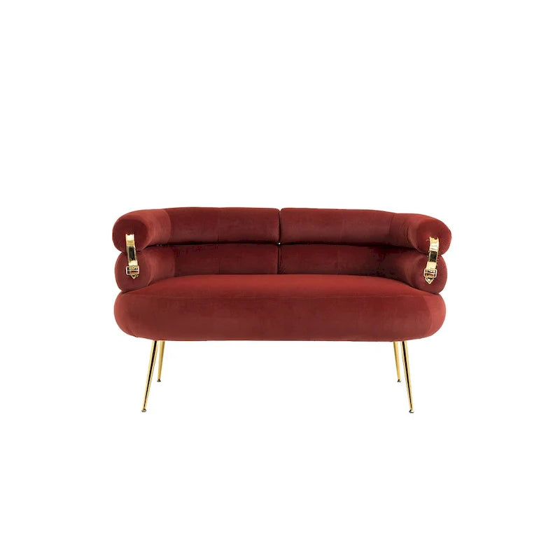 Fauteuil d'appoint en velours avec pieds en métal