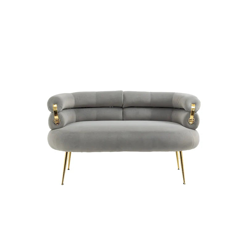 Fauteuil d'appoint en velours avec pieds en métal