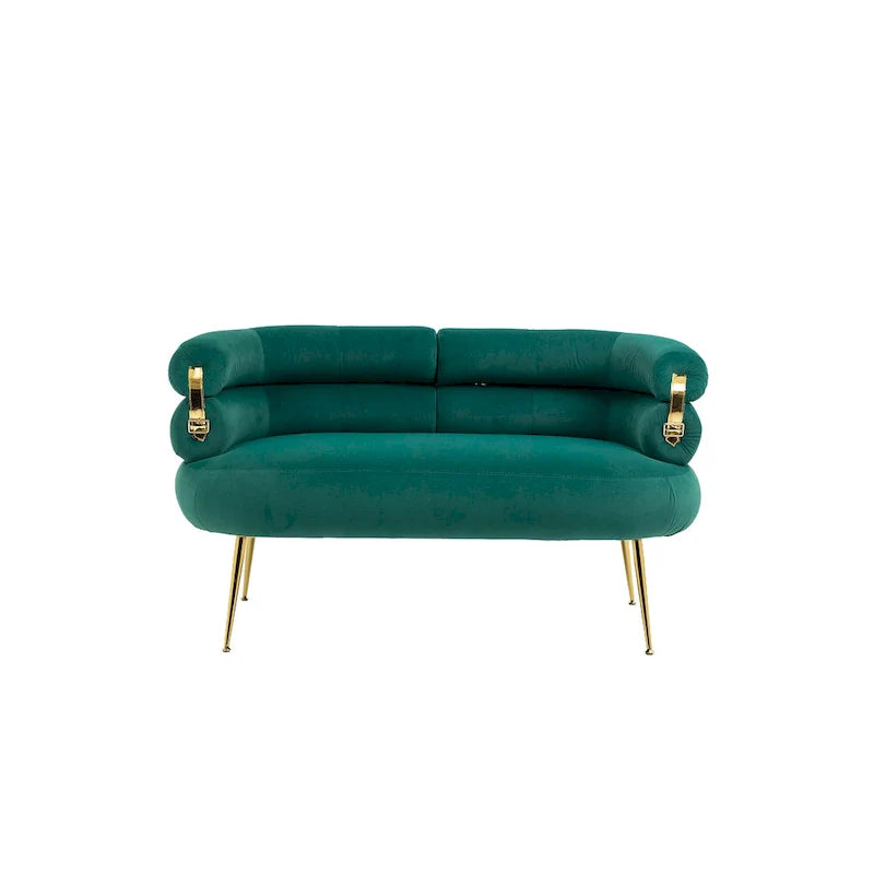 Fauteuil d'appoint en velours avec pieds en métal