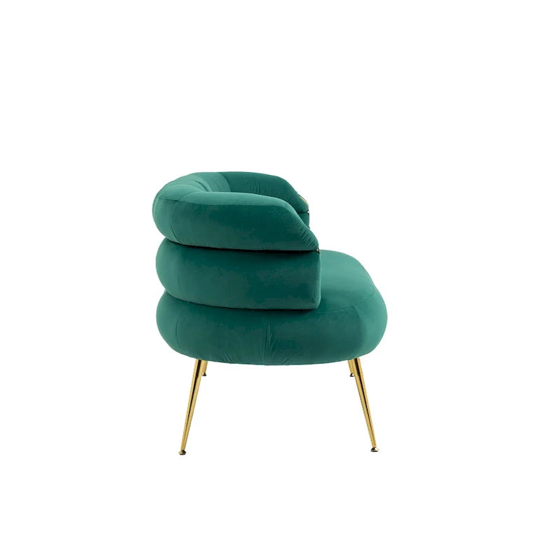 Fauteuil d'appoint en velours avec pieds en métal