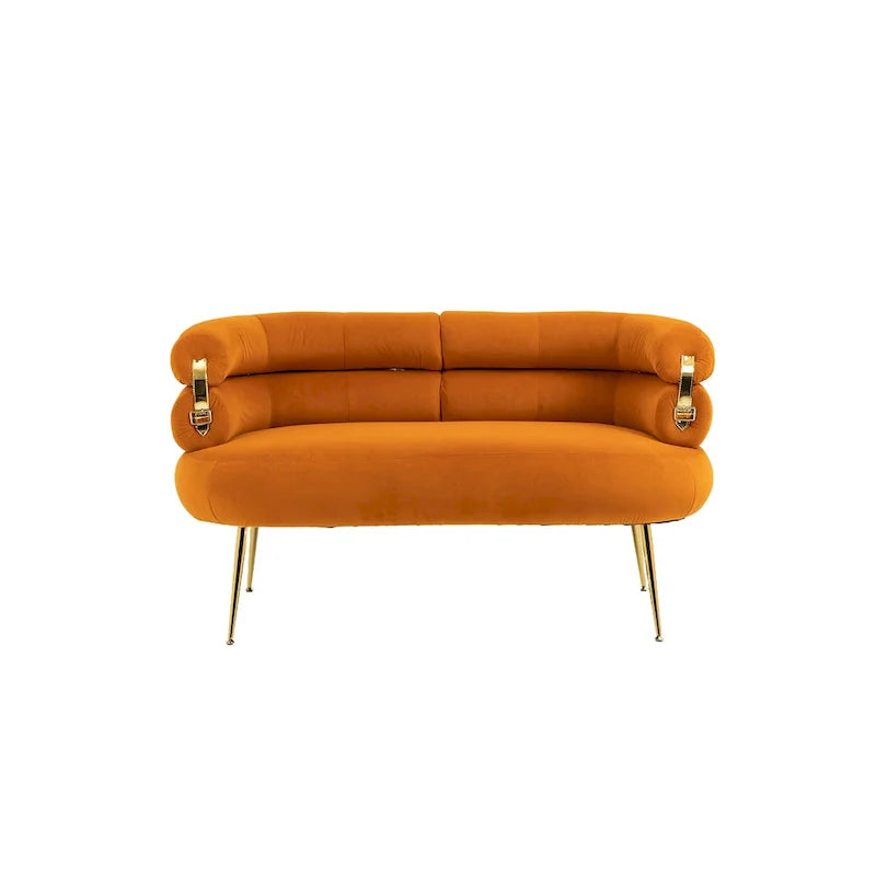 Fauteuil d'appoint en velours avec pieds en métal