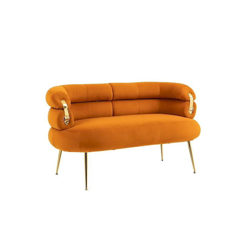 Fauteuil d'appoint en velours avec pieds en métal
