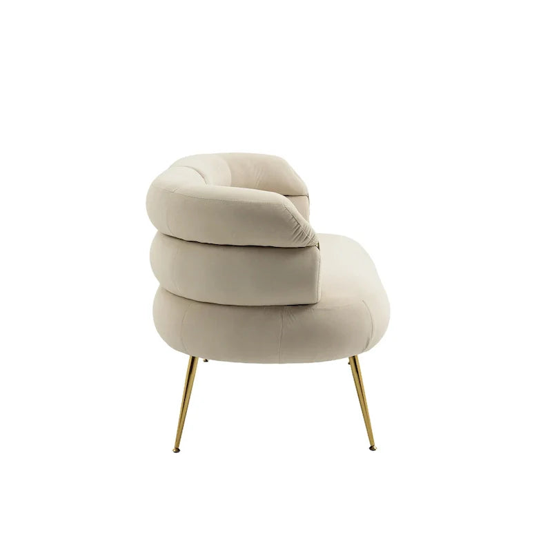 Fauteuil d'appoint en velours avec pieds en métal