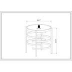 Table d'appoint ronde avec plateau en pierre frittée et cadre en métal