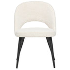 Chaise de salle à manger en bouclette française du milieu du siècle