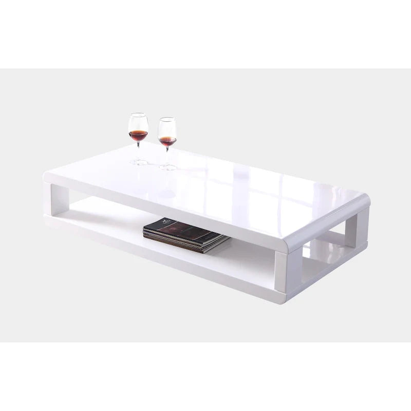Table basse 48" Euro laquée blanche moderne