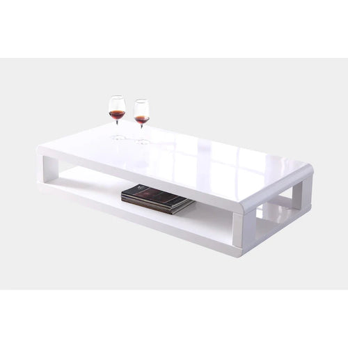Table basse 48" Euro laquée blanche moderne