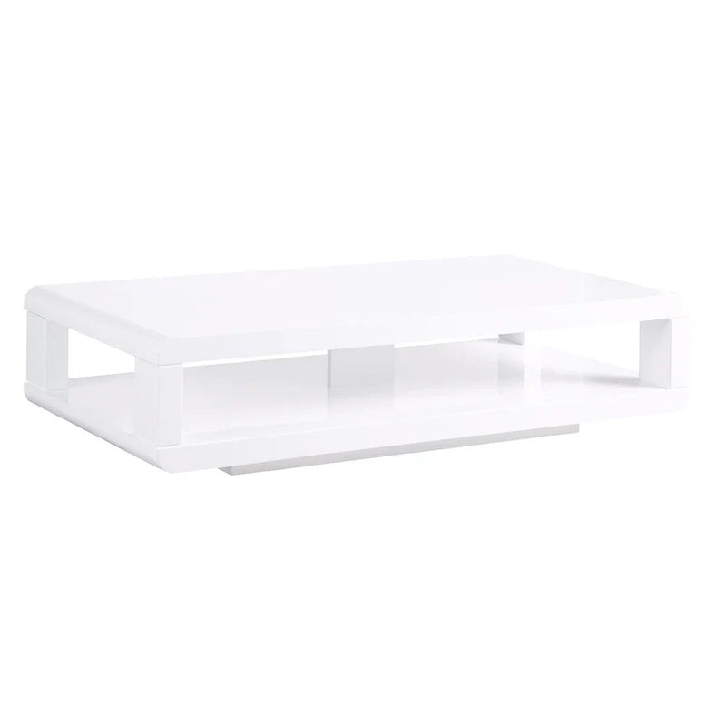 Table basse 48" Euro laquée blanche moderne