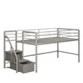 Lit mezzanine double junior avec marches de rangement
