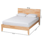 Lit plateforme sculpté en nid d'abeille – Bois naturel