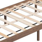 Cadre de lit plateforme en bois pour lit jumeau avec port de chargement USB