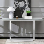 Console en verre rectangulaire de 60 pouces avec base en métal