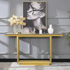 Console en verre rectangulaire de 60 pouces avec base en métal